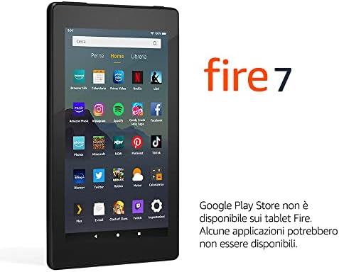 Tablet Fire 7, schermo da 7″, 16 GB, (Nero) – Con pubblicità