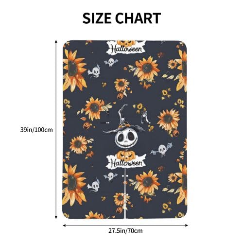 Halloween Pattern in Black Skulls Baby Car Seat Canopy and Nursing Cover for Breastfeeding Multi-Use Cover Lightweight Infant Stretchy Carrier Cover for Newborn Girls Boys