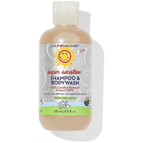 California Baby Super Sensitive Baby Shampoo and Body Wash | 100% Plant-Based | Gentle Fragrance Free Shampoo | Hypoallergenic | 251 mL / 8.5 oz Cover