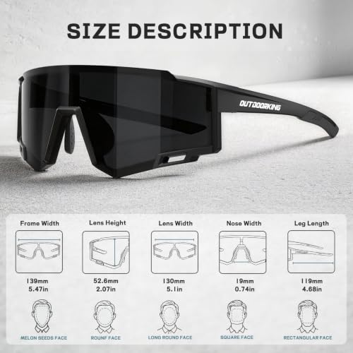 Image of Sport Polarized Sunglasses for Men and Women, Stylish and Lightweight Cycling Sunglasses with UV400 Protection