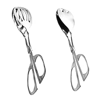 2 Stück Edelstahl Essen Zange, Essen Tong, Gebäckzange Salatzange, Zange Küche Edelstahl, Buffetzange Aus Edelstahl, Grillzange, Tongs, Für Salate, Brot, Kuchen, Buffets, Barbecue
