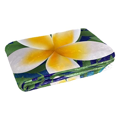 Couverture douce chaude plaid feuilles tropicales lit camping