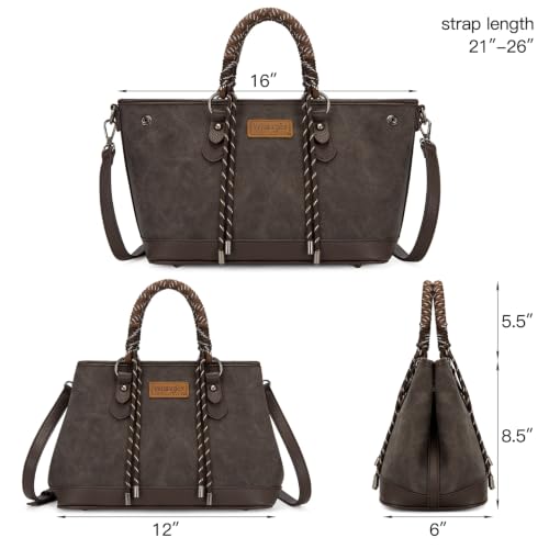 Wrangler Purses for Women Tote Bag Satchel Top Handle Shoulder Handbag Western Medium Large Designer Cute Bags for Ladies Gift Work Travel WG432-8300-1CF — view 4