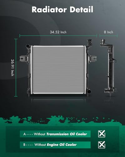 Image of SCITOO 2839 Radiator Fit for Jeep Model Without Transmission Oil Cooler