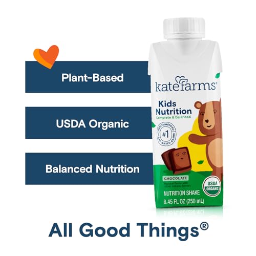 Image of KATE FARMS Kids Nutrition Shake, Strawberry, 8g Protein, 6 Pack | Organic kids nutrition shake with 8g protein plus 27 vitamins and minerals.