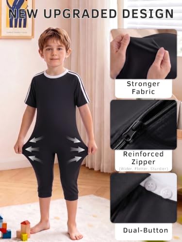 Recorah Adaptive Anti-Strip Jumpsuit for Autism Kids, Enhanced Tear-Resistant Fabric, Reinforced Stitching, Secure Back Zipper — view 2