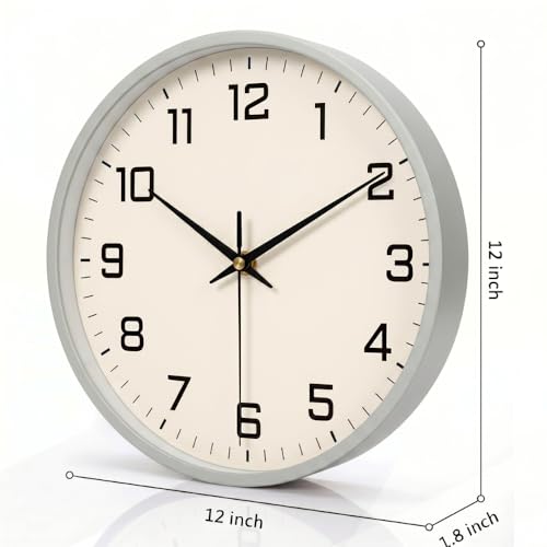 Image of STAR WORK Silent Non-Ticking Wall Clock 12 inch Inch Analog Clock & LCD Display | Calendar Date, Day, Temperature, Operated Decorative Clock for Living Room, Kitchen, Bedroom,Office (White Black)
