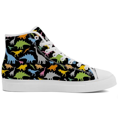 Dinosaur High Top Sneakers Men High Top Canvas Shoes Lace Up Casual Shoes4