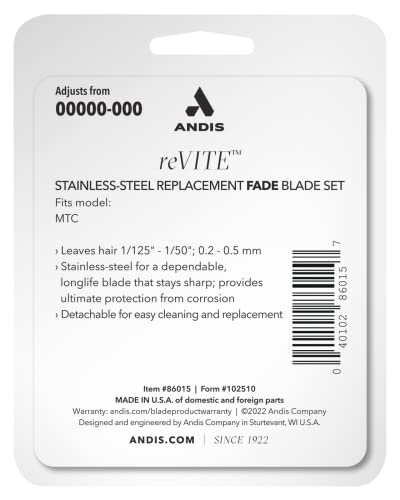 Andis 86015 reVITE Fade Clipper Replacement Stainless Steel Blade Assembly - image 3