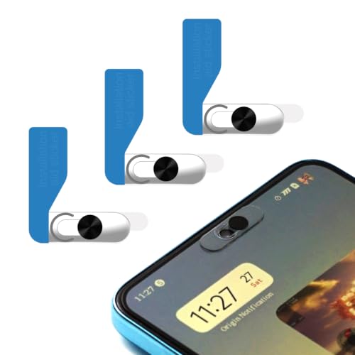 GardVynox Front Camera Cover, Webcam Cover for Phone & iPad,Black 3 Pack