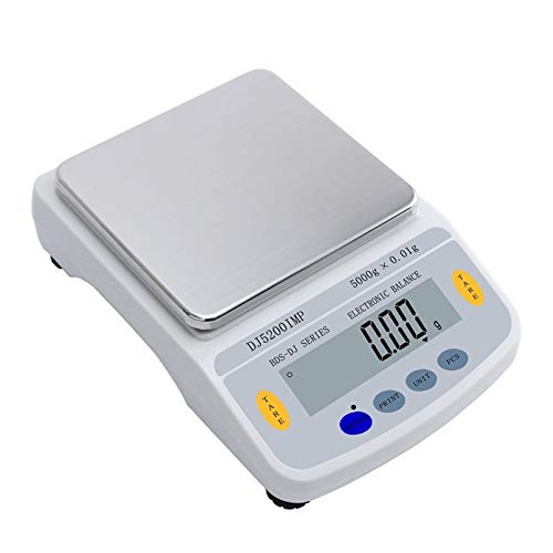 GLJTUO Balanza De Laboratorio De 0,01 G, Báscula De Cocina Clark, Interfaz Rs232, Fácil De Registrar Y Procesar Datos.,White-2kg/0.01g