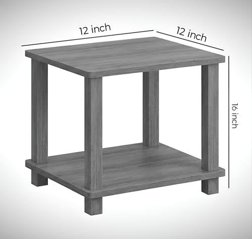Image of OXMIC 2-Tier Coffee Table with Storage Shelf, Industrial Style, 30x30x40 cm