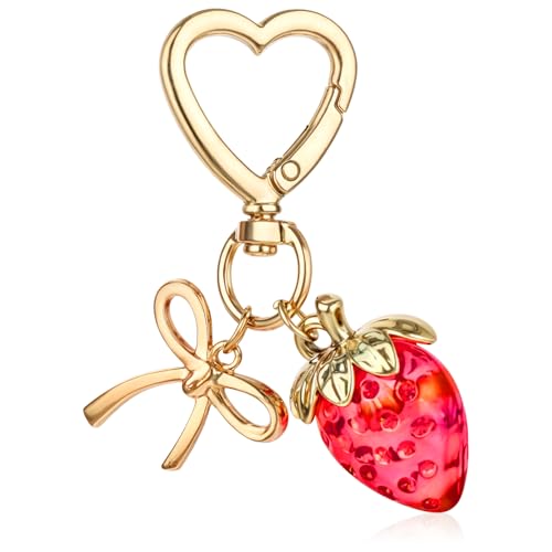 Apausvcm Portachiavi a forma di fragola, grazioso ciondolo per borsa a forma di fragola, per donne e ragazze, portachiavi a forma di cuore, accessori per borse, borse, portafogli, cellulare, auto, Apausvcm Portachiavi a forma di fragola, grazioso ciondolo per borsa a forma di fragola, per donne e ragazze, portachiavi a forma di cuore, accessori per borse, borse, portafogli, cellulare, auto,