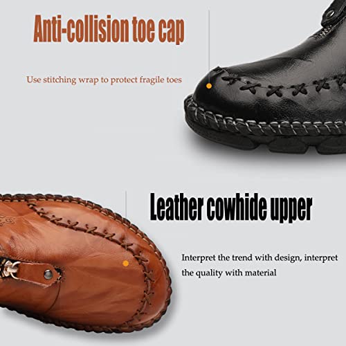 Asifn Men's Zip Driving Business Loafers Brogue Breathable Comfort Casual Walking Leather Moccasin Shoes3