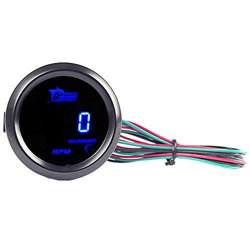 Etopars 2" 52mm Black Car Auto Digital Blue LED Light Tacho Tachometer LED Gauge Meter - Thumbnail 4