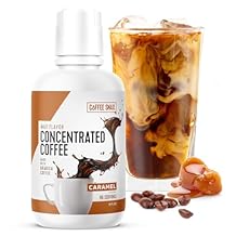 Coffee Snax Cold Brew Coffee Concentrate, Caramel Coffee Concentrate with No Added Sugar Bulk 96 Servings Bottle, Caramel