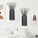 Dnnnii 2 Pack Wooden Wall Vase Set - Black Finish Modern Farmhouse & Boho Wall Decor for Entryway, Hallway, Bathroom, Living Room, Dining Room, Narrow Spaces