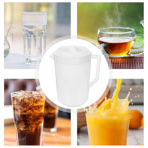 Image of Housoutil Measuring Kettle with Scale 5L Beverage Pitcher with Lid Cold Water Kettle for Juice Iced Tea Milk Beer Home Entertaining
