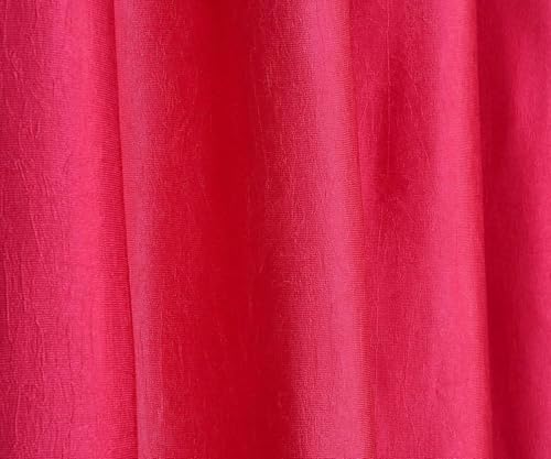 Image of Curtains 7 Feet Long for Living Room - Door Curtains Set of 1 Pcs Panel, Curtain Solid Parda for Home Decor & Office Pink Colour 7 feet (48 x 84 Inch) - 2 Pcs