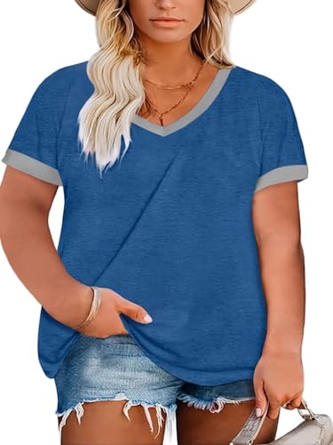 T-shirt bleu marine femme grande taille Saodimallsu 3L