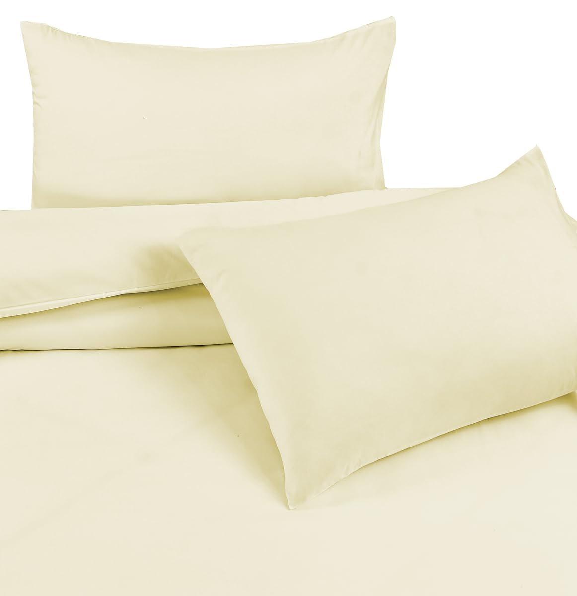 Hadi London Microfibre Duvet Cover Set Single Double King Soft Breathable Brushed Bedding Set Quilt Cover with 2 Matching Pillowcase (Cream - Image 2