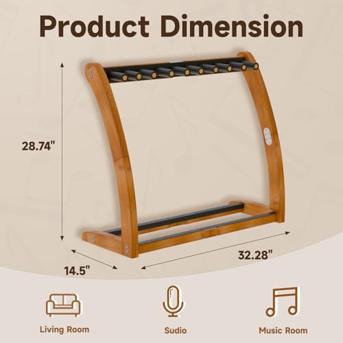 Support de guitare en bois de bambou pour studio et maison