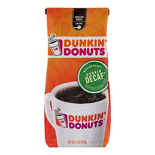Dunkin Donuts Ground Coffee - Net Wt 12 OZ (Pack of 2) (Dunkin Decaf)