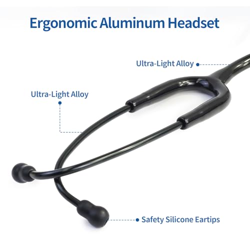 Image of Scian 30G-BK Stethoscope - Lightweight Design, Satin Tube - Essential Black Nurse Gear