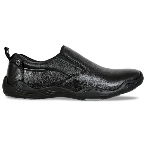 Image of Allen Cooper Genuine Leather Casual Shoes with Ankle Support, Anti Slip Technology, Better Padded and Cotton-Like Memory Foam Cushion Insole(24815Color Options- Black /Brown, Sizes- 6,7,8,9,10)