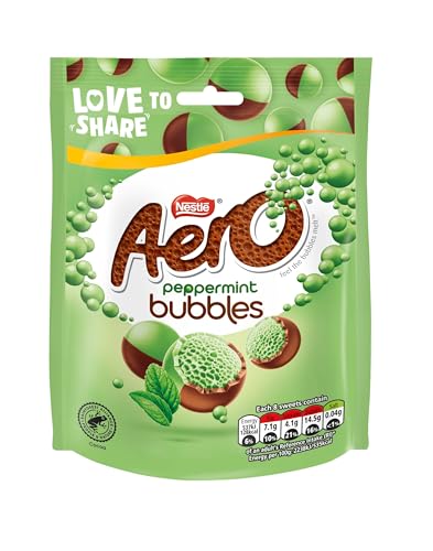 Aero Bubbles Peppermint Mint Chocolate Sharing Pouch, 102 g