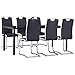 vidaXL Sala da Pranzo Set 7pz Mensa Tavolo Tavola Sedie Seggiole Sedute Sgabello Arredamento Pub Bar Ristorante Arredo Mobili Cucina Similpelle Nero