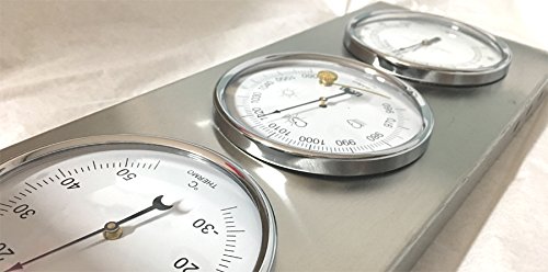 Stazione meteorologica esterna, barometro e stazione meteo esterna, da interni, 35 cm, termometro, igrometro, barometro.