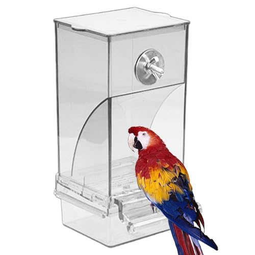 鳥用フードフィーダー 自動給餌器自動餌与え 透明容器キャット食器 出張旅行お留守番 小型動物 文鳥 鳥かご掛ける 食べ殻の防止餌やり 餌入れ 給餌機