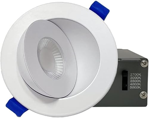 RENO SUPPLIES RS 3.5 pulgadas, 5CCT - Gimbal de globo ocular cambiable de color, luz empotrable, 9W, 700LM, regulable,