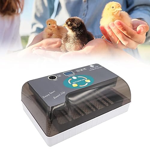 MOGOULUA Incubadora de 12 huevos, incubadora digital, totalmente automática, rotación automática, dispositivo de incubación Hatcher, regulador de humedad automático, cubierta visible para 9-35 huevos
