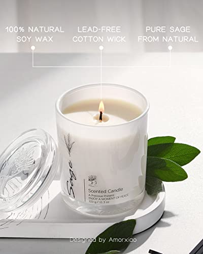 Sage Candles For Cleansing House Negative Energy, Alternative To Smudge Sticks, 22.6 Oz Sage Candles For Home Scented, Sage Smudge Candles For Meditation, Home Cleansing, Smudge Rituals, Pack Of 2 #TOP2
