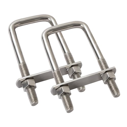 Image of LIONMAX U Bolts 2 Inch Wide, 2 Pack, 1 /2 inch D x 2-1 /16 inch W x 4-3 /4 inch L, M12
