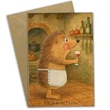 Mr. & Mrs. Panda Klappkarte Igel Wein Design - Geschenk, weihnachtskarten, hochzeitskarten, Grußkarte, Lustige Sprüche, Weißwein, Rotwein, osterkarten, einladungskarten, Weinglas, Spruch, trinken