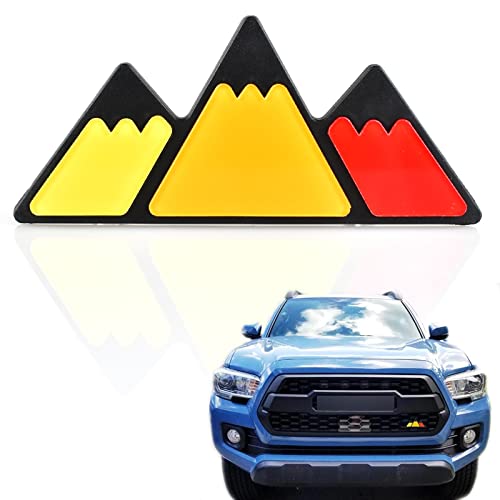 Image of Boigoo 3-Color Stripe Grille Emblem Badge Sticker Yellow /Orange /Red