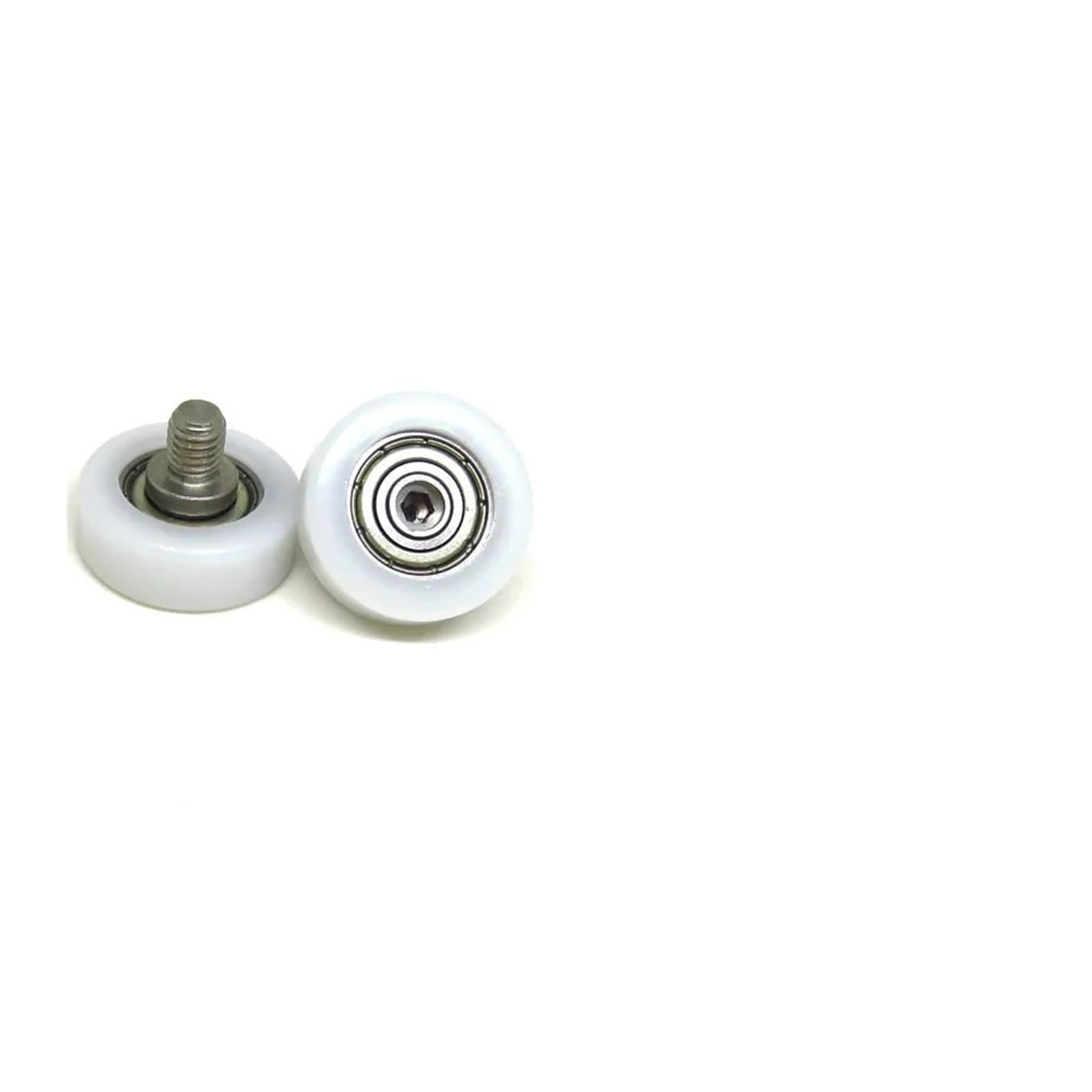 HCVYQMMJ 5 Pieces 24mm OD POM Coated Bearings with M6 Screws BS62624-8C9L10M6 M6x24x8 Plastic Pulleys with Rod Bolts(OD19 x W7 x M5)