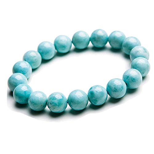 Bracelet Perles Rondes Pierres Bleues Naturelles 11mm Cadeau Mixte Idéal