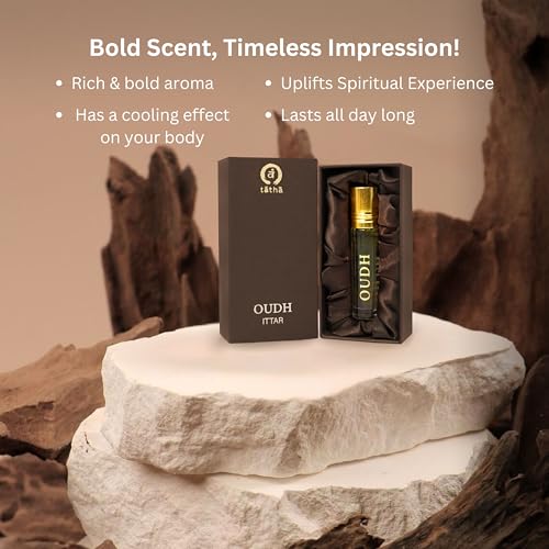 Image of Tatha Luxury Oudh Attar original| 100% Pure Oud Attar Roll-On Perfume for & Men Women Long Lasting| Rich & Bold Aroma, Cooling Effect| Ideal Gift for All |10ML Pack| Oud Attar Pure Without Alcohol