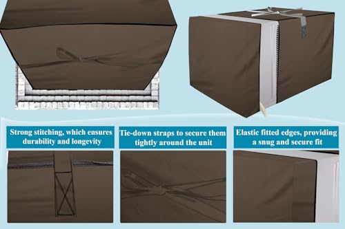 Image of The Furnishing Tree window ac cover suitable for Lloyd 1.5 Ton GLW18I3FWCEV, Beige Color Elastic fit Cover for front and rear Of Window Ac