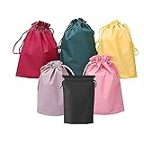 6 Pcs Travel Storage Waterproof Drawstring Bags, Storage Sack for Gym Sport Swim, Reusable Saving Space Plastic Drawstring Seal Clothes Shoe Storage Bags Waterproof Luggage Pouch Wardrobe Storage Bags
