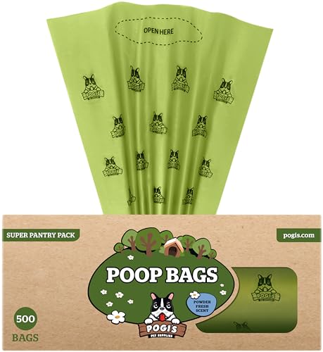 Pogi's Poop Bags – Large, Leak-Proof Dog Waste Bags for Yard or Home Use, Fresh Scent (Single Roll, 500-Count)