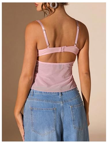 WDIRARA Women's Low Cut Sexy Going Out Lace Bustier Corset Top2