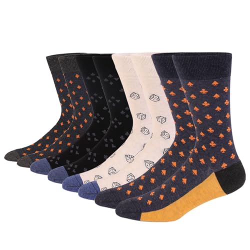 Image of HHX YONLEE Dress Socks 5 /6 /10 Pairs Crew Argyle Colorful Cotton Novelty Casual Happy Fun