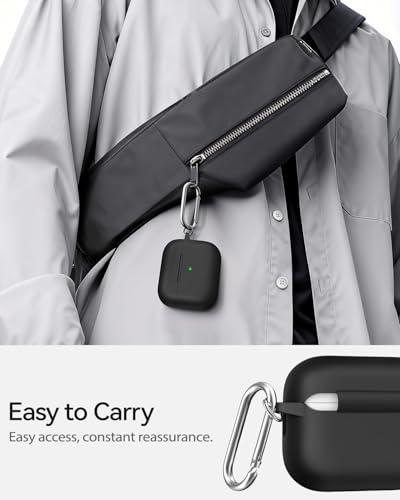 TNSNK für AirPods Pro 3 Hülle (2025), Silikon Stoßfeste Schutzhülle mit Clean Kit & Keychain, Support Wireless Charging - für AirPods Pro 3 (2025), A10-Black