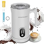 Milk Frother, [Magnetic Stirrer] Homtronics 4 in 1 Electric Milk Frother, 14.54oz/430mL Automatic Coffee Steamer Frother, Cold & Hot Froth for Frothing Milk, Latte, Cappuccino, Macchiato-White