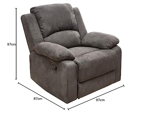 Fernsehsessel mit Tonnentaschenfederkern B97/T87/H97 cm, verstellbarer TV-Sessel durch praktische halbautomatische Relaxfunktion, Bezug Mikrofaser Vintage Anthrazit / 15129 – Bild 4